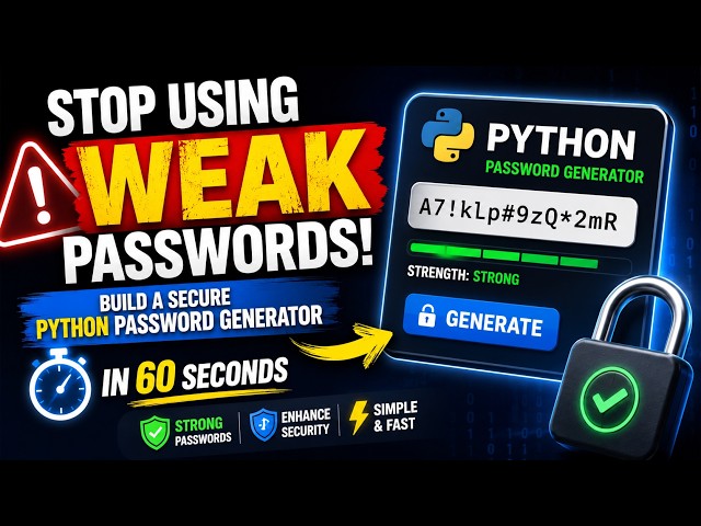 Stop Using Weak Passwords – Build a Secure Python Password Generator in 60 Seconds