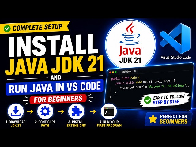 How to Install Java JDK 21 & Run Java in VS Code | Complete Setup for Beginners (2026)🙌