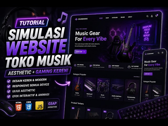 PART 2 Aesthetic Music Store Website Simulation Tutorial + COOL GAMING!