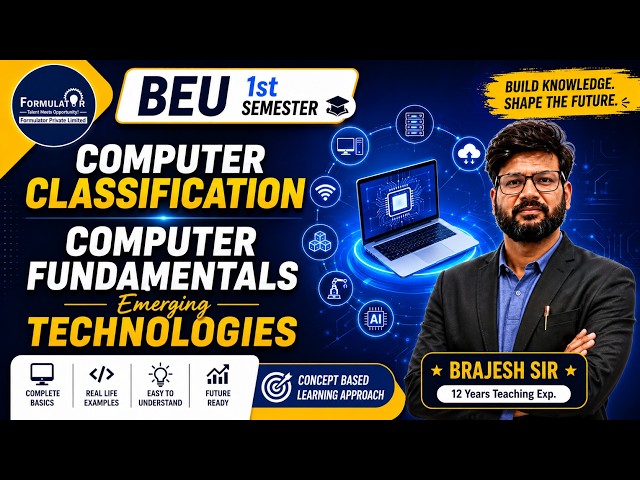 Computer Classification Computer Fundamentals & Emerging Technologies II New Syllabus II BEU 1st Sem