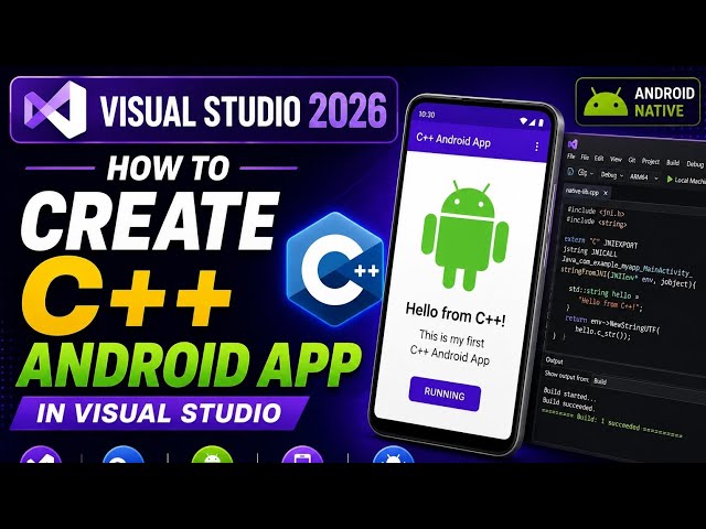 How to Create a C++ Android App in Visual Studio 2026 | Native Android Development