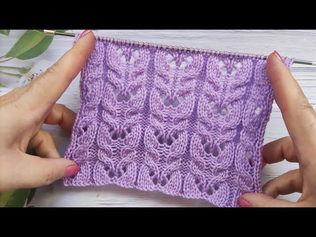 Lace Cable Knit Stitch | Ajour-Zopfmuster stricken | Punto Trecce Traforate| Point Torsades Ajourées