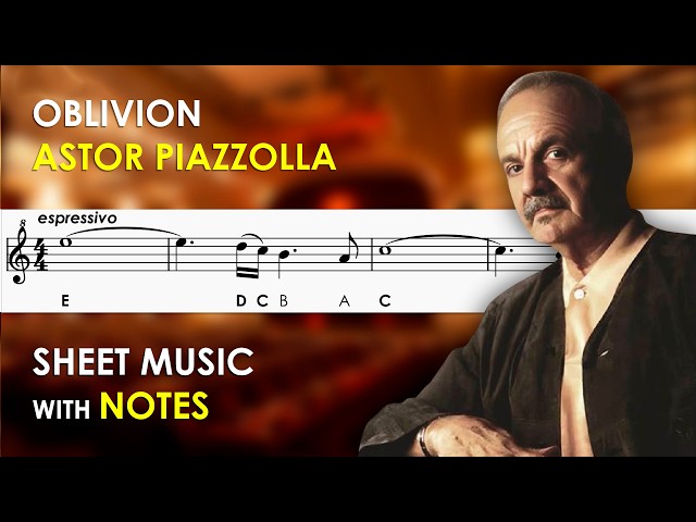 Oblivion - Astor Piazzolla | Sheet Music with Notes for Recorder, Flute, Violin Tutorial