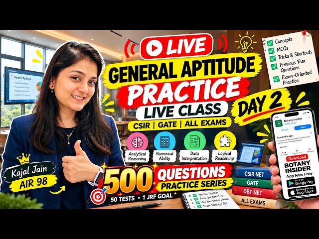 GENERAL APTITUDE LIVE PRACTICE 🔴 | CSIR NET, GATE & All Exams | December 2026 DAY 2