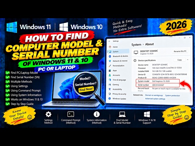 How to Find Computer Model & Serial Number of Windows 11 & 10 PC or Laptop
