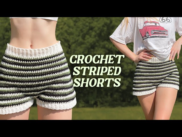 crochet striped shorts tutorial | easy & beginner-friendly!