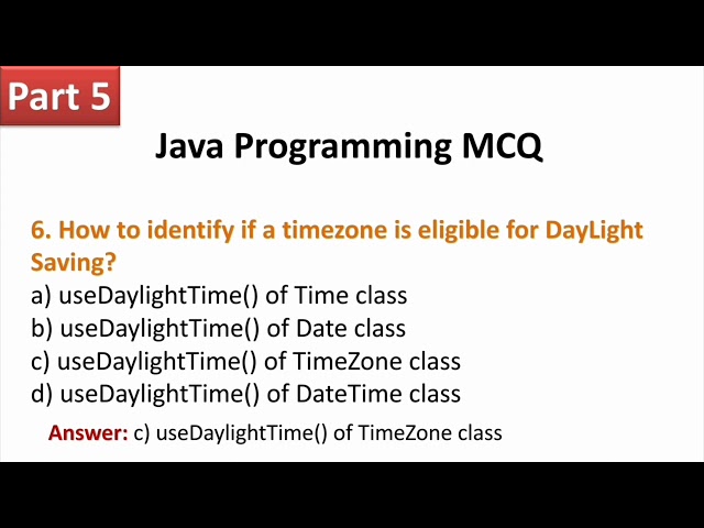 Part-5 Java Programming MCQ | Java mcq questions and answers