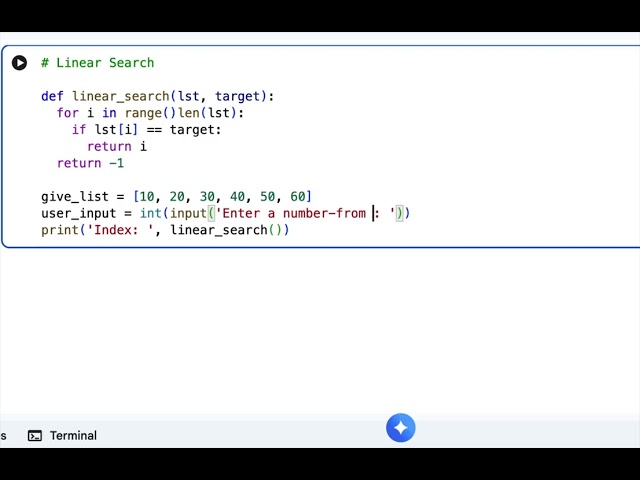 Linear Search Algorithm in Python