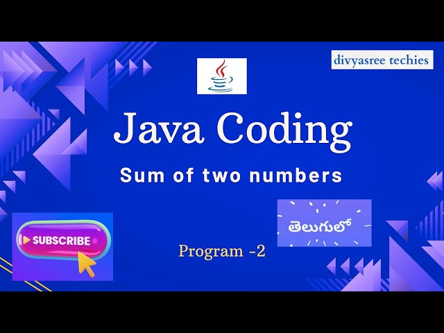 Java Coding - Sum of two numbers | program 2