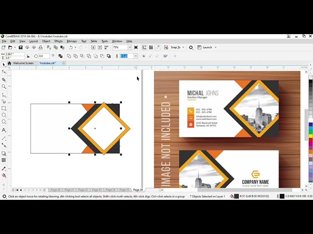 How To Make Stylish Visiting Card In Coreldraw || Coreldraw Me Visiting Card Kaise Banate Hai #logo