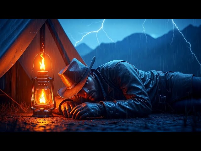 Cozy Cabin Porch Shelter During Heavy Thunder and Rain | RDR2 Relaxing Wet