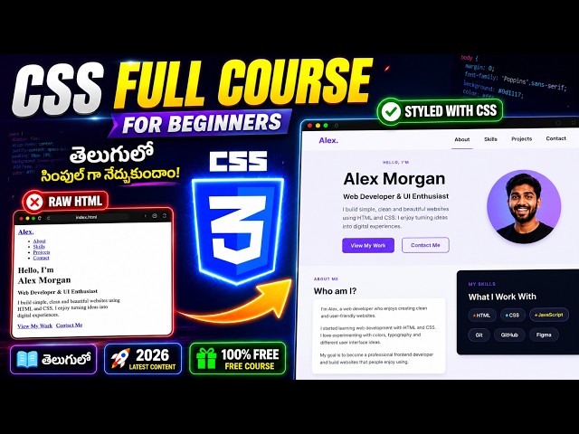 Complete CSS Basics Course for Beginners 🚀 | Learn CSS from Scratch | Build Real Projects (2026)