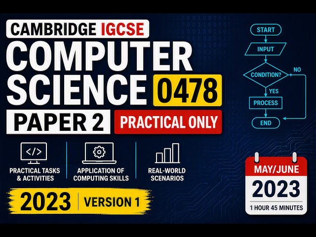IGCSE Computer Science 0478 Paper 2 Practical Q.11 Coding (May/June 2023 v1)