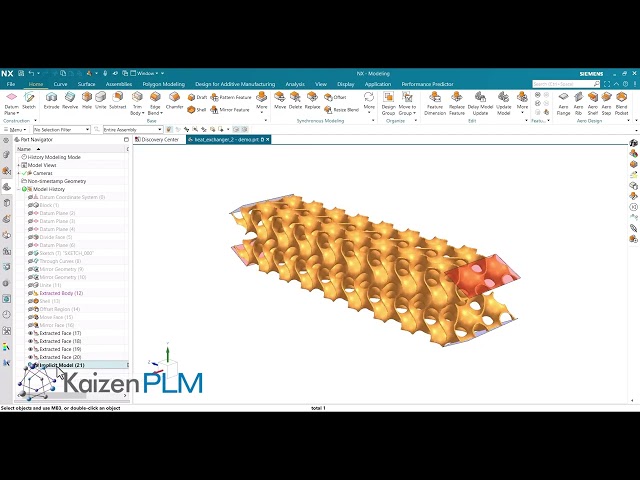Heat Exchanger Design workflow Demonstration - NX2412 Implicit Modelling