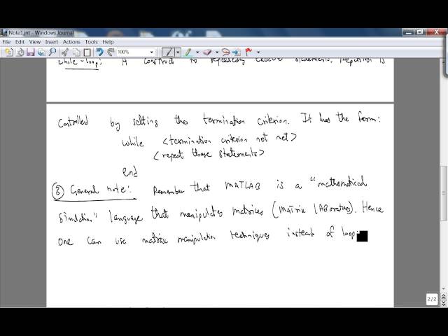 cs2510Sp14 w2L1 IterationsInMATLAB