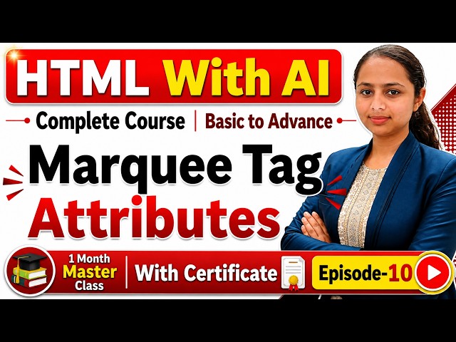 HTML Marquee Tag Attributes Explained | HTML Full Course Episode 10