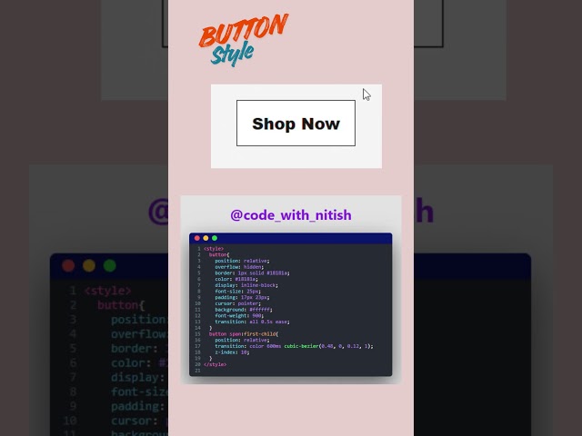 How to Create Button Style in html css | HTML, CSS #html #css #htmlcss #website