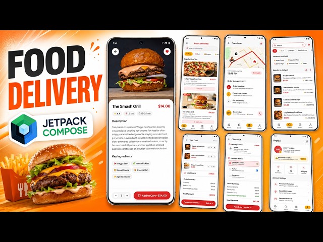 Modern Food Delivery App — Home to Order Tracking