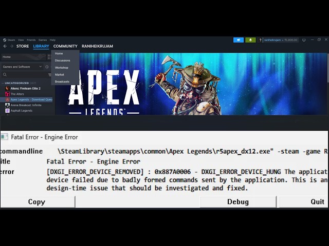 Fix Apex Legends Fatal Error Engine Error DXGI_ERROR_DEVICE_REMOVED 0x887A0006