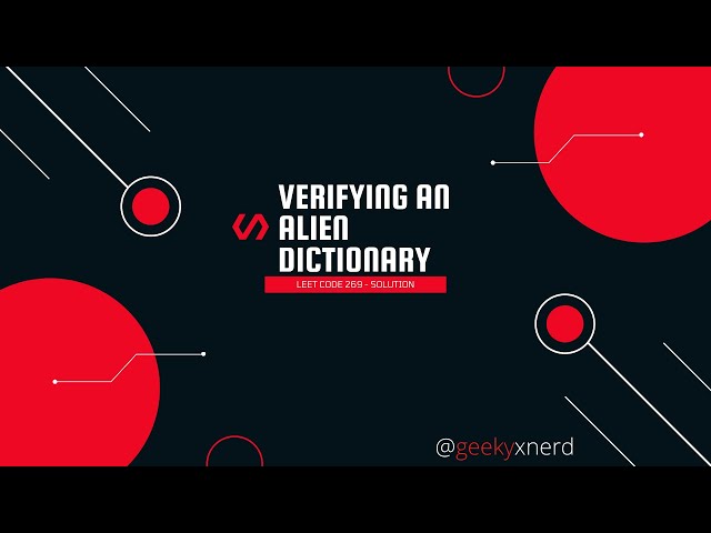 Leetcode - 953 | Solution | Verifying an Alien Dictionary | Java