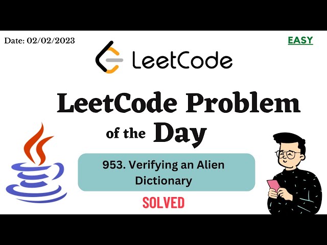 953. verifying an alien dictionary || Leetcode || Java || TechCoder A.V