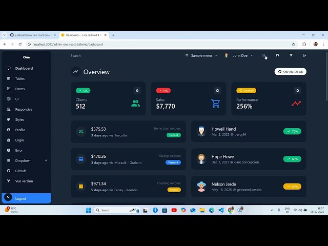 Admin One React Next Tailwind — Free React Admin Dashboard Tutorial (2025)