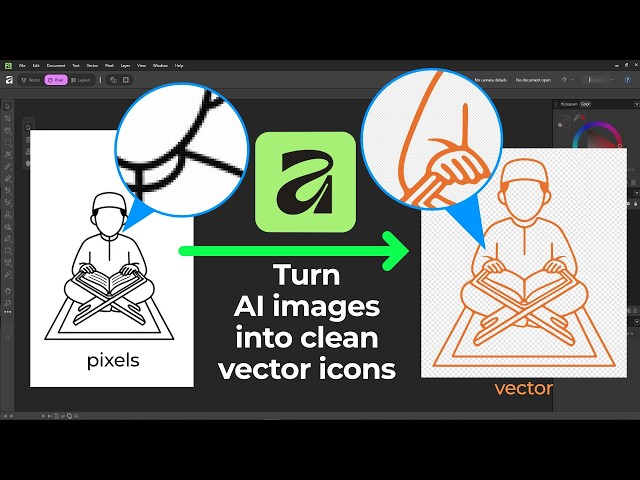 Turn AI images into clean vector icons using Affinity