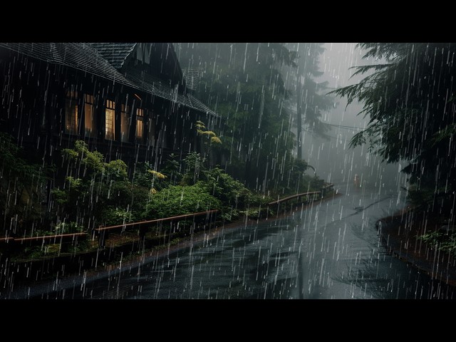 Overcome Stress to Sleep Instantly with Heavy Rain & Thunder Sounds on a Tin Roof - Study, ASMR