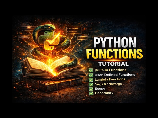 Python Functions Tutorial | Built-In, User-Defined, Lambda, Args, Kwargs, Scope, Decorators & More