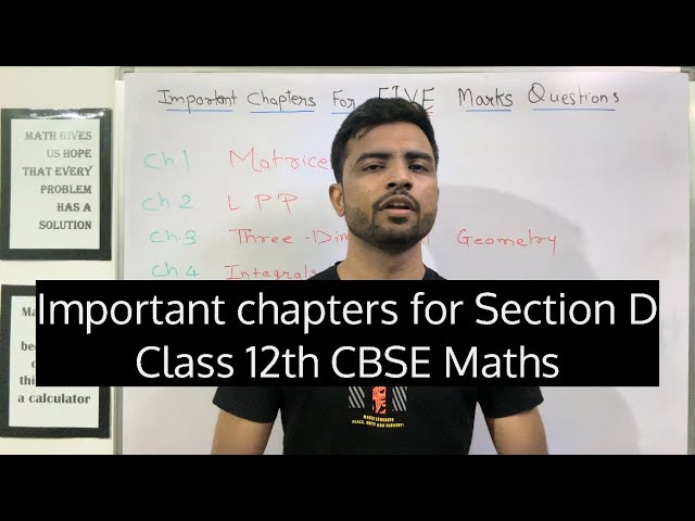 Important chapters for Five Marks Questions | CBSE Class 12th Maths