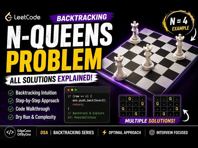 N-Queens Problem | Backtracking Explained 🔥 | LeetCode | C++