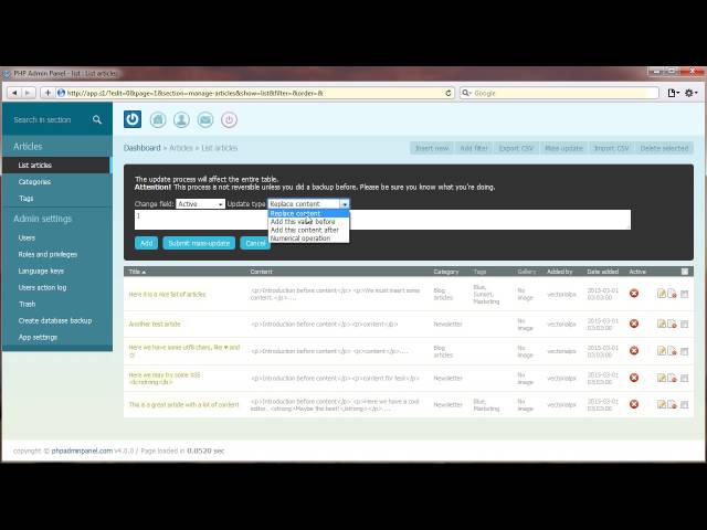 PHP Admin Panel - small intro