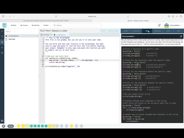 Codehs Python 10.2 Video Tutorial: Slicing