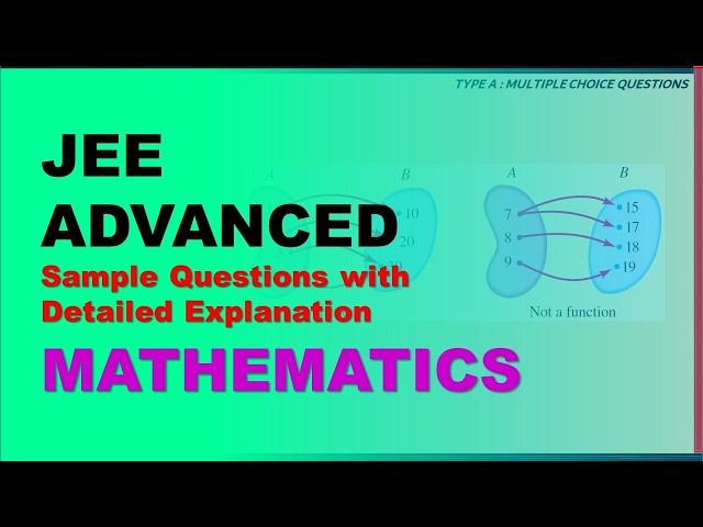 JEE Advanced | Sample MCQs with Detailed Explanation | Mathematics | | Relations & Functions