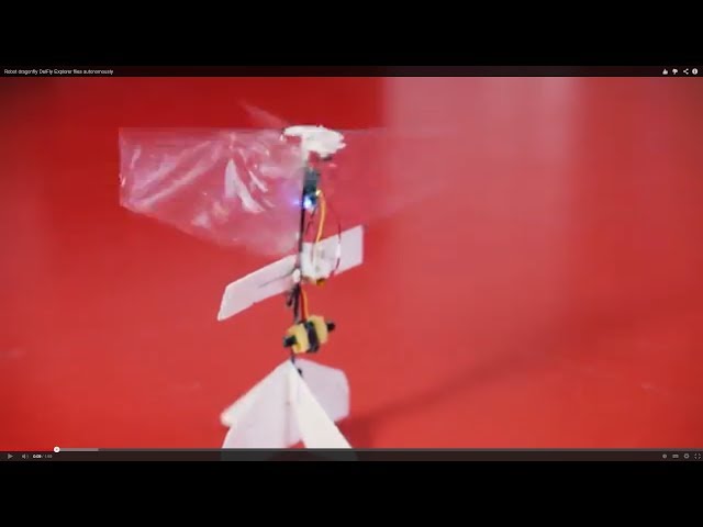 Robot dragonfly DelFly Explorer flies autonomously