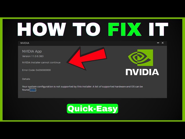 How to Fix Nvidia App Error Code 0xE60000 (2026 Easy Fix)