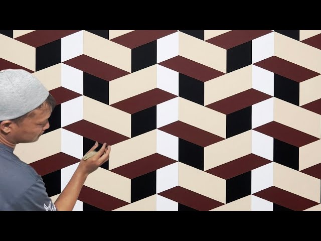 How to Paint a 3D Wall Design Easily  Amazing DIY Room Decor
