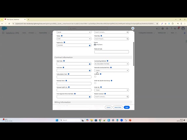 13. Salesforce CPQ Create a Quote