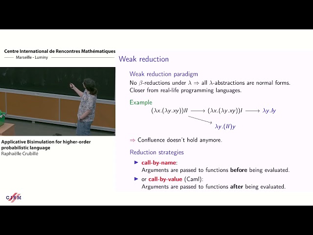 Raphaëlle Crubillé: Applicative Bisimulation for higher-order probabilistic language