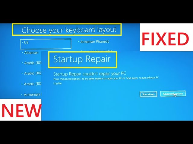 Choose your keyboard layout loop, Startup repair loop, windows 11, windows 10, Best Solution