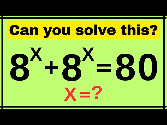 Indian | A Very Nice Exponential Algebra Problem | Math Olympiad 