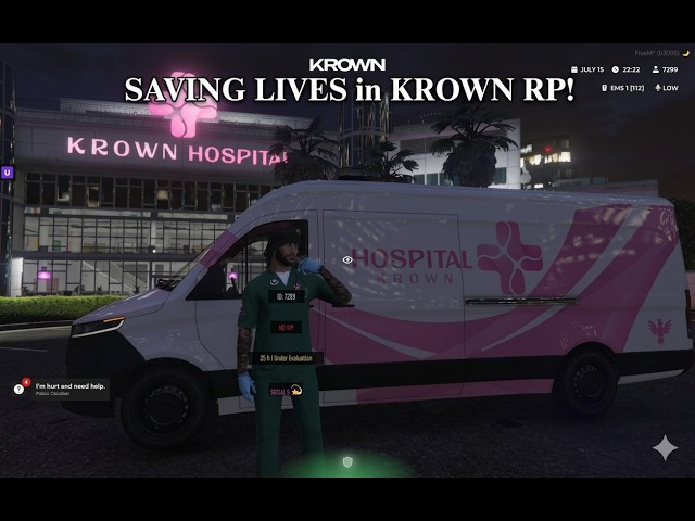 GTA 5 FiveM RP | Krown RP | EMS Paramedic Stream