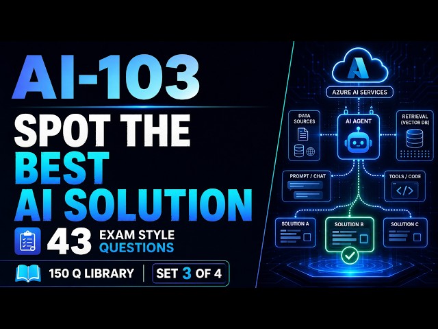 AI-103 Exam Prep Questions & Answers 2026 | Microsoft Azure AI Apps & Agents Developer | 43Q | Set 3