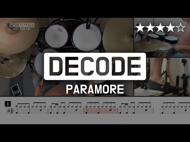 [Lv.16] Decode - Paramore (★★★★☆) Pop Drum Cover (Score, Lessons, Tutorial) | DRUMMATE