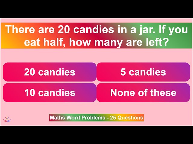 Fun Maths Word Problem Quiz for Kids | Class 3-5