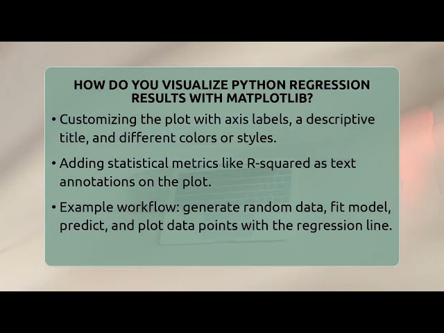 How Do You Visualize Python Regression Results With Matplotlib? - Python Code School