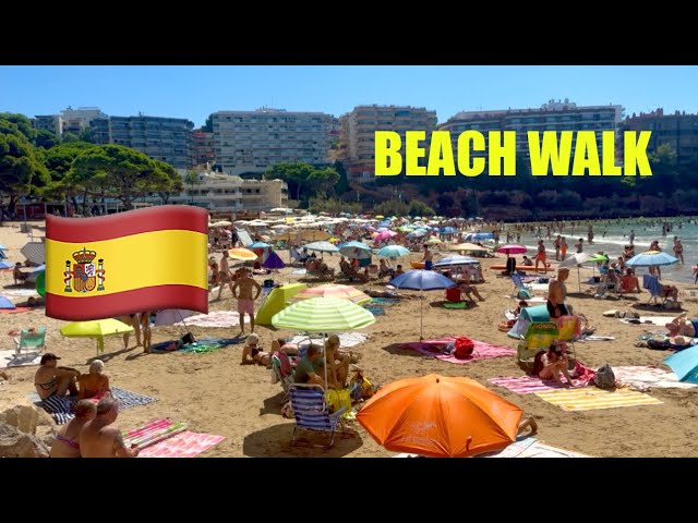 Spanish Beach Walk 4K - ✨☀️🏖️ Playa📌Capellans Beach Salou Spain #salou #beach #walk 