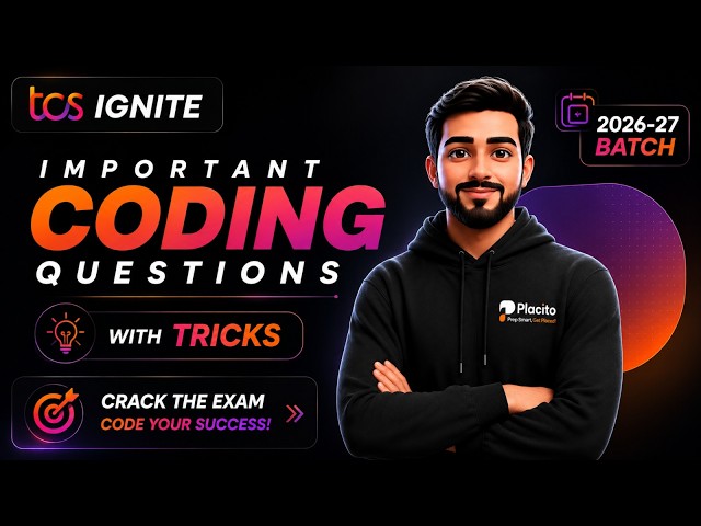 TCS Ignite 2026–27: Master These Coding Questions to Crack TCS | PYQ | Tricks | Smart Hiring