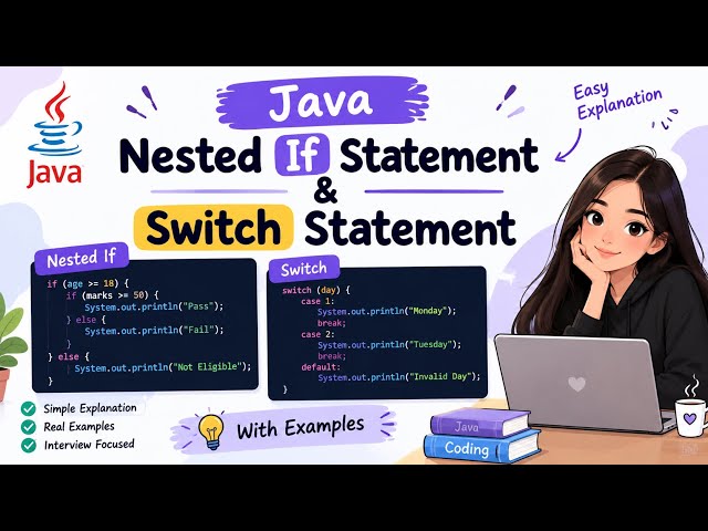 Nested If & Switch Statement in Java 🔥 #java  #LearnJava #Coding #Programming #CodingForBeginners 