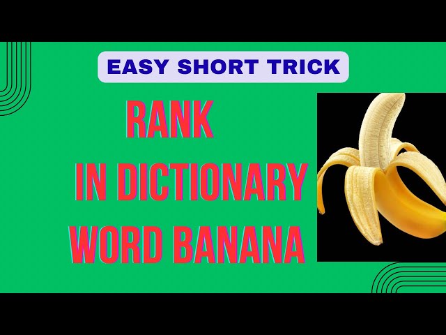 Rank in word banana